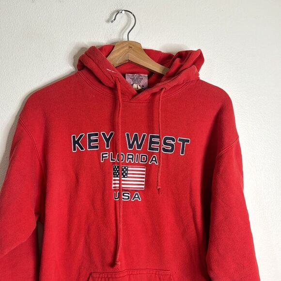 Y2K key west Florida pullover red hoodie sweater size small unisex - Picture 2 of 11